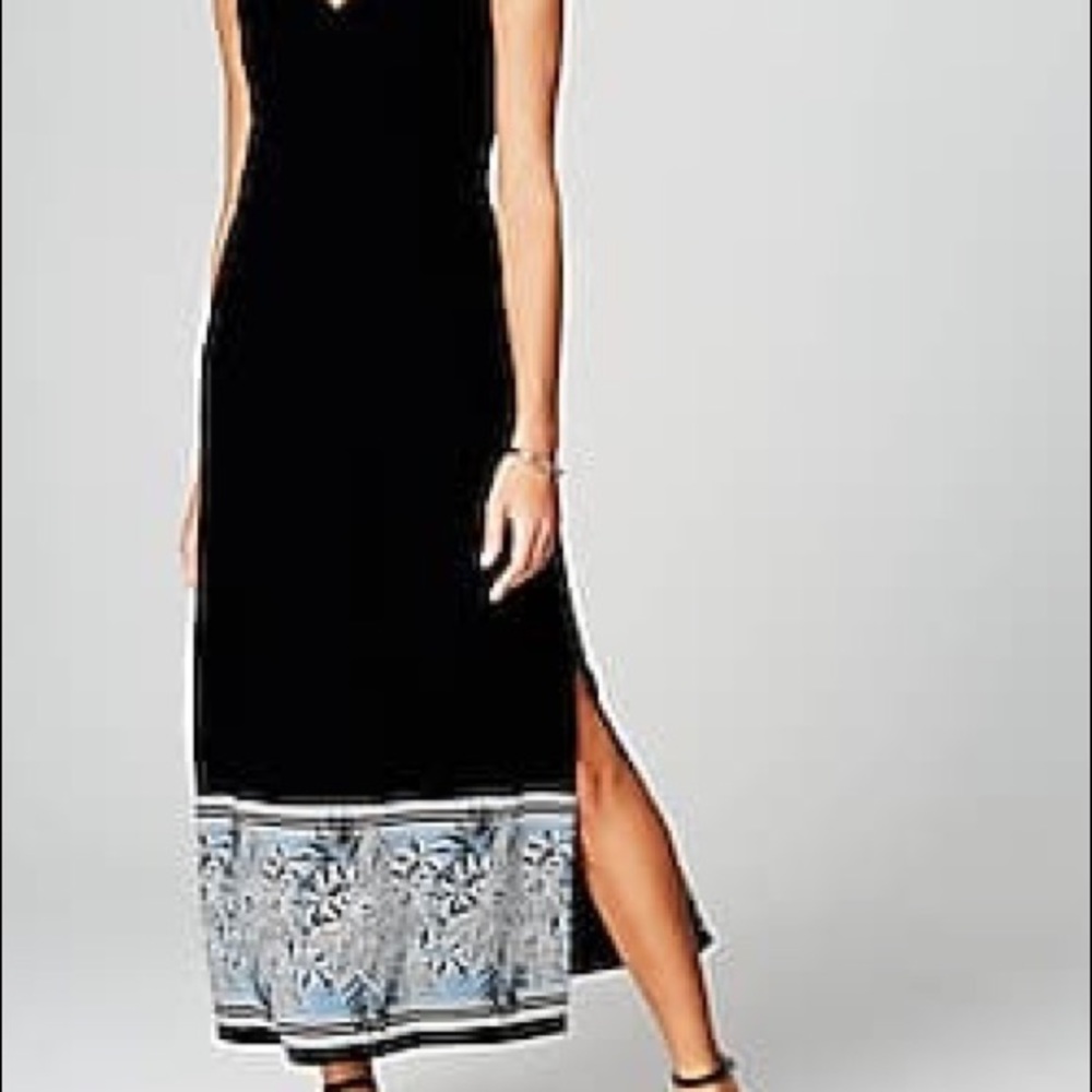 EUC J Jill Wearever Collection Wrap Style Maxi Dress; Black Havana Floral